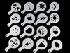 16Pcs/set Coffee Latte Art Stencils Tool DIY Decorating Cake Cappuccino Foam Strew Pad Duster Spray Print Mold Coffee Health & Beauty Tools