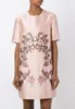 Embroidery Women Sheath Dress Short Sleeve Mini Party Dresses 098A688