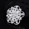 2016 New style wholesale Fashion Jewelry silver color Flower Brooch women crystal pins Wedding Brooches small size