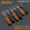 Genuine Leather Car Keychain MAZDA 2 3 5 6 CX-5 CX-7 Axela Atenza Car Key Case Cover Smart Remote Car Key Chain Rings
