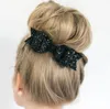 2021 Nieuwe Baby Hoofdband Meisjes Bling Hair Band Lovertjes Double Over-Size Bow Knoop Headwear
