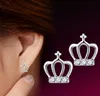 925 Srebrne kolczyki Naturalne kryształ Hurtownie Moda Sterling Silver Ear Sutd Kolczyk Biżuteria dla kobiet Crown Clover Heart Stud Kolczyki