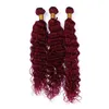 #99J Burgundy Red Virgin Peruvian Human Hair Weave Wholesale 3Pcs Virgin Remy Human Hair Extensions Deep Wave Wine Red Hair Bundles