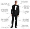 Fit Slim 3 pièces noir revers marié hommes costumes avec queue manteau fête formelle sur mesure Top qualité mariage Tuxedos
