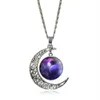 great Charms Necklaces for Women Brand Silver Jewelry Fashion Statement Necklace Glass Galaxy Collares Necklace&Pendants Maxi Moon Necklaces