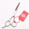 Z8000 6 "JP 440C Lila Dragon Silver Screw Professional Human Hair Scissors Barbers Cutting Thinning Shears Vänster Hand Sax Stilverktyg