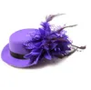 Neueste Frauen Braut Fascinator Mini Zylinder Hut Kappe Hochzeit Band Gaze Spitze Feder Blume Hüte Party Haarspangen Kappen Mode Haarschmuck