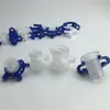 adattatore per bong in vetro da 10 mm femmina a 14 mm maschio da 14 mm femmina a 18 mm maschio mini tubo di vetro con clip keck in plastica bianca blu