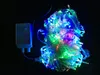 Jul ljus semester utomhus 10m 100 LED -sträng 8 färger Redgreenrgb Fairy Lights Waterproof Party Christmas Garden Light1300622