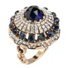 Роскошное большое натуральное каменное кольцо винтажные кристалл антикварные кольца для женщин золотой цвет вечеринка рождественские подарок турнирные украшения