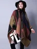 1PCS autumn winter scarf grid woman travel shawls wool spinning ladies National intensification cloak 18colors cape christmas part210g
