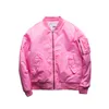 Hip Hop Pilot Jacket Solid Färg Big Yards Baseball Uniform Jacket Par Varsity College Bomber Jacka Män