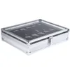 Hela nya silver 12 Grid smycken handledsklockor Display Collection Storage Box Case Aluminium Watch Box Transparent Glass Cover2012