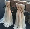 2016-2017 Elegante a buon mercato in chiffon con volant fascia per sedia per decorazioni di nozze Accessorio per banchetti per feste di anniversario Disponibile coprisedie