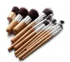 Cosmetics Maquiagem Profissional 11 Pz Pennello Trucco Professionale di Bambù di Alta Qualità Set di Pennelli per Capelli di Capra Kit con Borsa Dhl