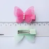 24pcs Animals Shape Small Size Hair Clips Lovely Butterfly Kids Hairpin with Beads Girls Barrettes Double Level Autumn Style