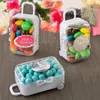 FREE SHIPPING 12PCS White Acrylic Mini Rolling Travel Suitcase Candy Box Baby Shower Wedding Favors Party Sweet Table Decors Supplies Gifts