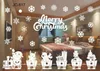 Buon Natale bianco fiocco di neve adesivi per vetri per finestre simpatici adesivi murali natalizi si aggrappano alle decalcomanie di Babbo Natale per la decorazione della vetrina