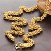 18k Real Gold Plated Mans Halsband Rock Style Dragon Heads Mens Friendship Fashion Jewelry Chunky Link Chain KX445