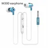 Puissance extrabass dans l'oreille Définition 3.5mm Plug Metal Headphone Headset Langston M300 Metal Earphone avec micro iphone 6 Samsung MP3 Cellphone