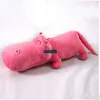 Dorimytrader Jumbo Soft Cartoon Hippos Pluszowa zabawka Śliczna gigantyczna zwierzęcy hipopotamowe poduszki dla dzieci Dekoracja prezentu 63 cali 160 cm DY68132786