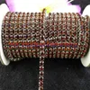 10yards roll SS16 3 8mm Mix Color Rhinestones Crystal Glass Rhinestone Chain Compact Silver Chain for Phone Cups Mouse Applique261e
