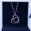 Nouveaux colliers pendentifs 925 bijoux en argent Sterling coeur à coeur pavé CZ collier ras du cou pour les femmes bricolage bijoux de mode fabrication de bricolage