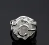 Anillo de plata 925 con rosa para mujer, anillos de banda de Navidad, regalo de fiesta del Este chapado en plata, anillos de flores, joyería