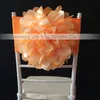 100pcs送料無料オレンジ/フクシアサテンオーガンザビッグフラワーライクラチェアバンド結婚式の装飾用使用