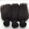 3Pcs Kinky Straight Virgin Human Hair Bundles With Lace Frontal Closure Ear To Ear Brazilian Wet And Wavy Hair With 13X4 Frontal