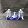 Double avec priser en cristal - pipe à fumer narguilé en verre Gongs en verre - plates-formes pétrolières bongs en verre pipe à fumer narguilé en verre - vap-vaporisateur