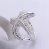 Anello in argento sterling placcato vendita diretta in fabbrica 10 pezzi molto stile misto EMR24, miglior regalo nuovo arrivo moda anello piatto in argento 925