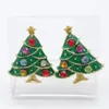 5 pares de Ano Novo Série de Metal Brocas de Broca de Árvore de Natal Brincos 24 * 19 MM Jóias Presentes de Natal Brincos Decorativos