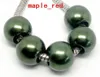 100PCS Army green PImitation Pearl Charms for Jewelry Making loose European Big Hole Acrylic Beads Fit European Bracelet Low Price