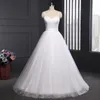 スパゲッティストラップシンプルなビーチウェディングドレスVestido Noiva Praia White Tulle Casamento SashesAラインブライダルガウンカスタムメイド