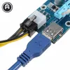 FreeShipping Оптовая USB 3.0 PCI-E Express 1x 4x 8x 16x Удлинитель Riser Adapter Карта SATA 15PIN Мужской до 6PIN Силовой кабель 10 шт. / Лот 006C