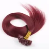 Dubbel Drawkeratin Lim Indian Remy Human Hair Extensions 0 8g S 200s Lot 99J Color U Tip Hår Fast DHL
