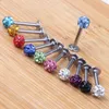 Body Jewelry Tragus Earring 20pcs lot Mix 10 Colors 6-12mm Shamballa Ball CZ Gem Disco 3 5mm Body Jewelry Lip Ring Labret Piercing198p