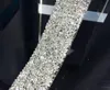 2 Metre Sıcak Düzeltme Sivri Kristaller Rhinestone Şerit Trim Dantel Dikiş Gelinlik