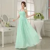 Pleated Long Chiffon Bridesmaid Dress Mint Green 2019 Floor Length Wedding Party Dress 5 Style Mixed Order