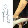 New Fashion Beleza Feminina Body Art Stickers Eletrocardiograma Amor-coração Tatuagem À Prova D 'Água Adesivos Grande Qualidade Frete Grátis