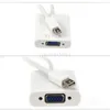 50pcs Thunderbolt Displayport Display port Mini DP to VGA Adapter Converter Cable for MacBook PC Retail Pack White