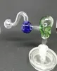 Pot en verre de football d'os de crâne, accessoires de narguilé en gros, tuyaux en verre bongs de plate-forme pétrolière de barboteur en verre, couleur aléatoire