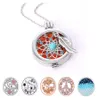 Locket Necklaces DIY Coins Angle Wing Locket Pendant Aromatherapy Essential Oil Diffuser Necklace