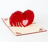 Free shipping handmade pop up greeting cards thank you cards birthday card decorations Creative stereoscopic 3D love Valentine Greeting Card