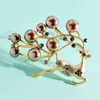 Pearl Rhinestone Broche Pin Zilver Goud-Plaat Legering Faux Diamente Broach Voor Bruids Bruiloft Kostuum Feestjurk Pin Gift 2016 Nieuwe Mode