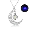 Collier de lune brillant dans le noir, médaillon lumineux, pendentifs, bijoux à la mode pour femmes, volonté et sable