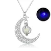 Gloeiend in de donkere maan ketting Luminous Light Lockets Hangers mode -sieraden voor vrouwen wil en zandig