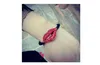 Hot Sales Fashion Korean Cute Girls Hair Clip Full Red Rhinestone Lip Hair Bands Hair Accessories Head Rope for women DHF422