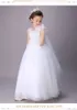Super bon marché fille élégante robes de demoiselle d'honneur de mariage été blanc longue Tulle soirée princesse Costume dentelle adolescente fleur Gir4494970